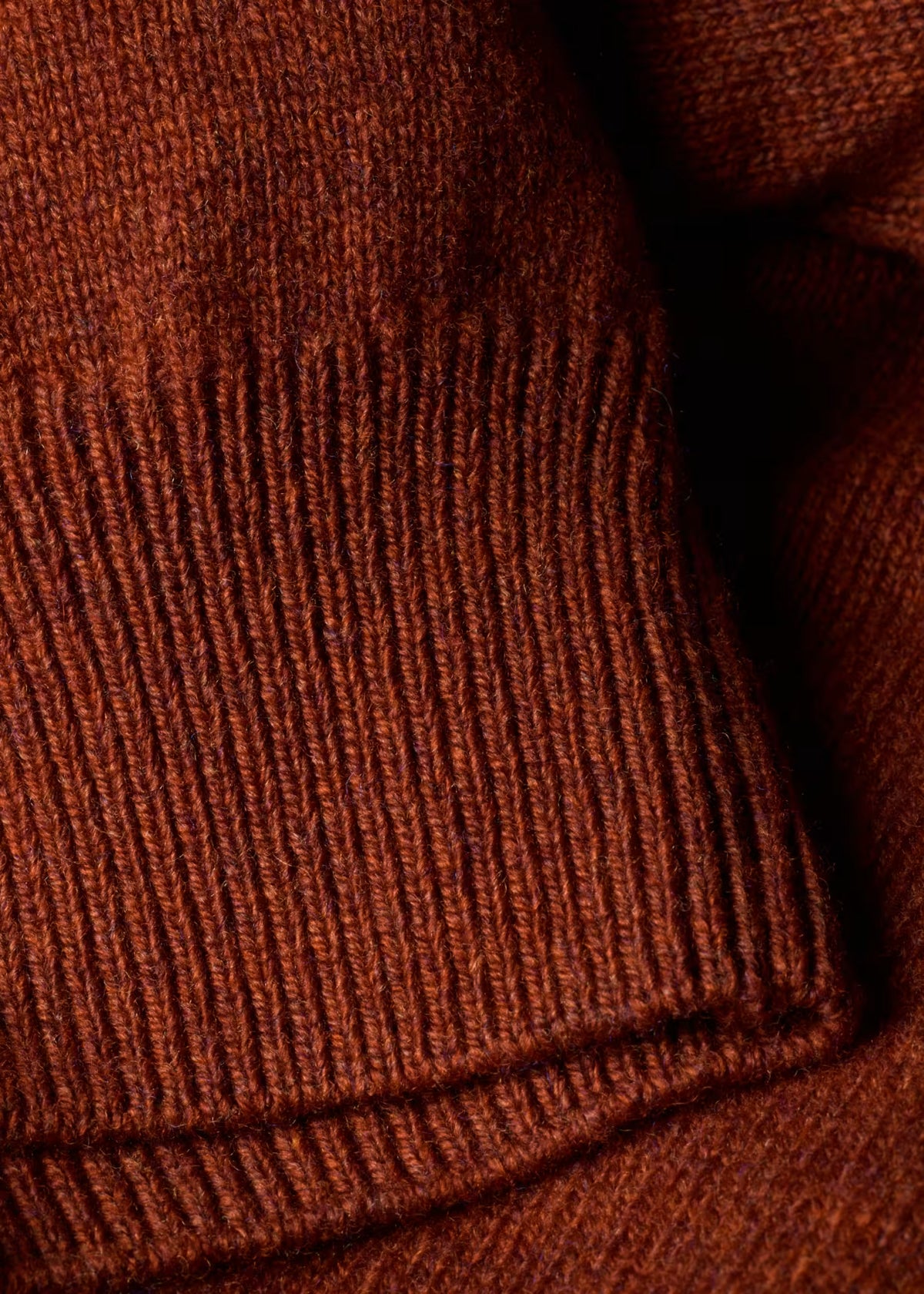 Paul Merino Wool Long-Sleeve Polo Shirt - Red Rust