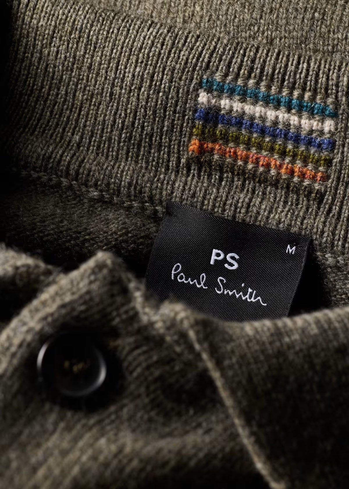Merino Wool Long-Sleeve Polo Shirt - Khaki Green