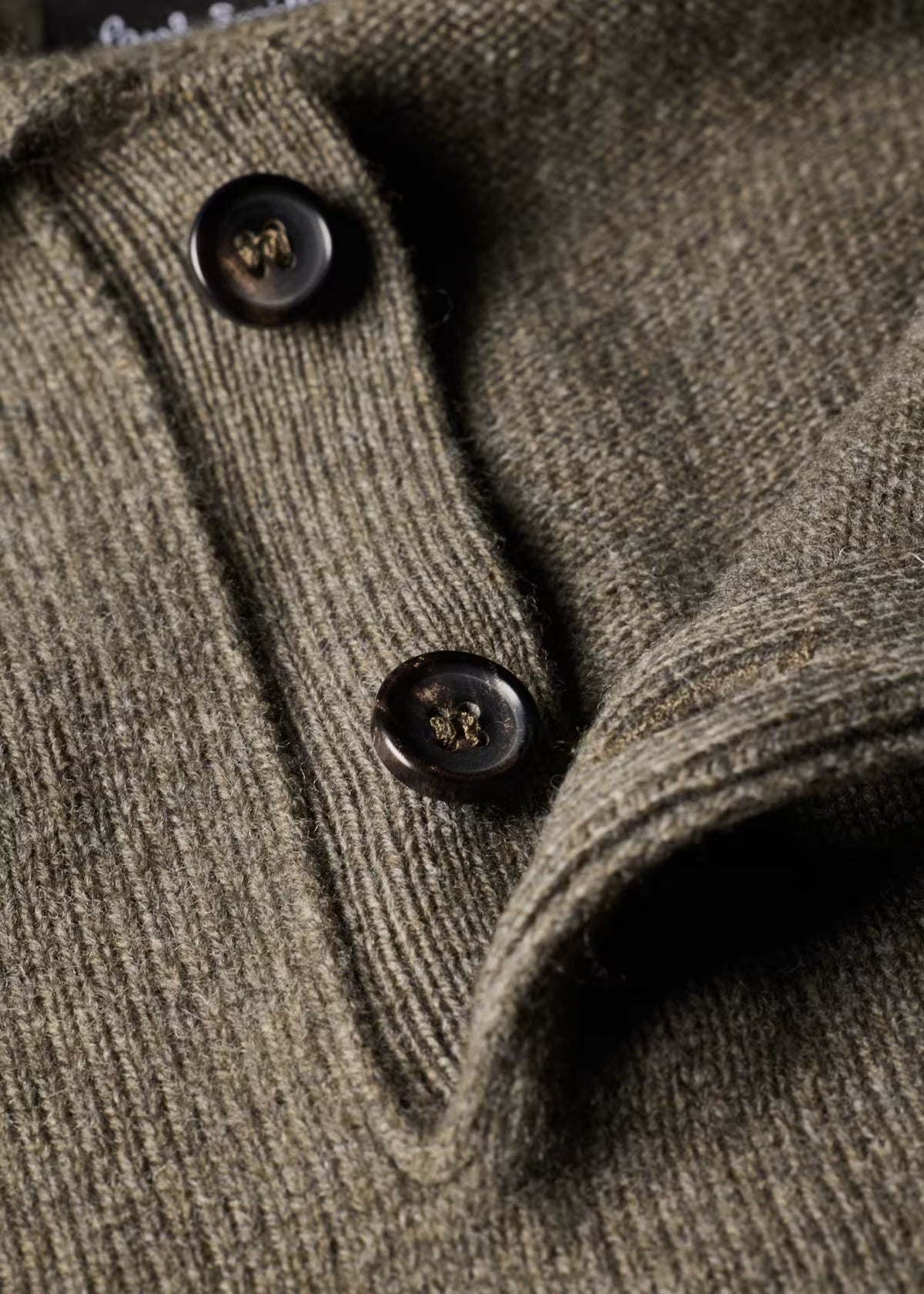 Paul Merino Wool Long-Sleeve Polo Shirt - Khaki Green
