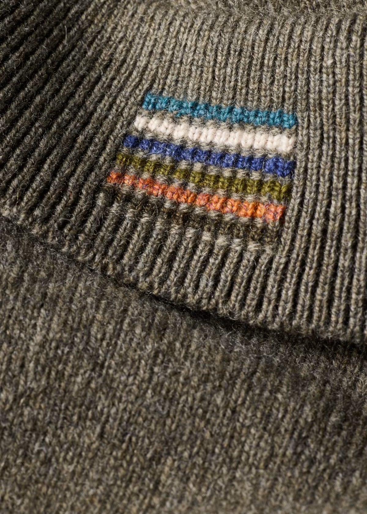 Merino Wool Long-Sleeve Polo Shirt - Khaki Green