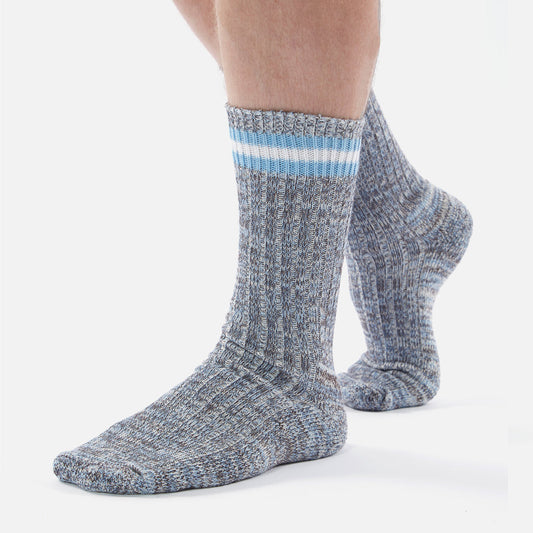 Everyday Stripe Sock - Cornish Blue
