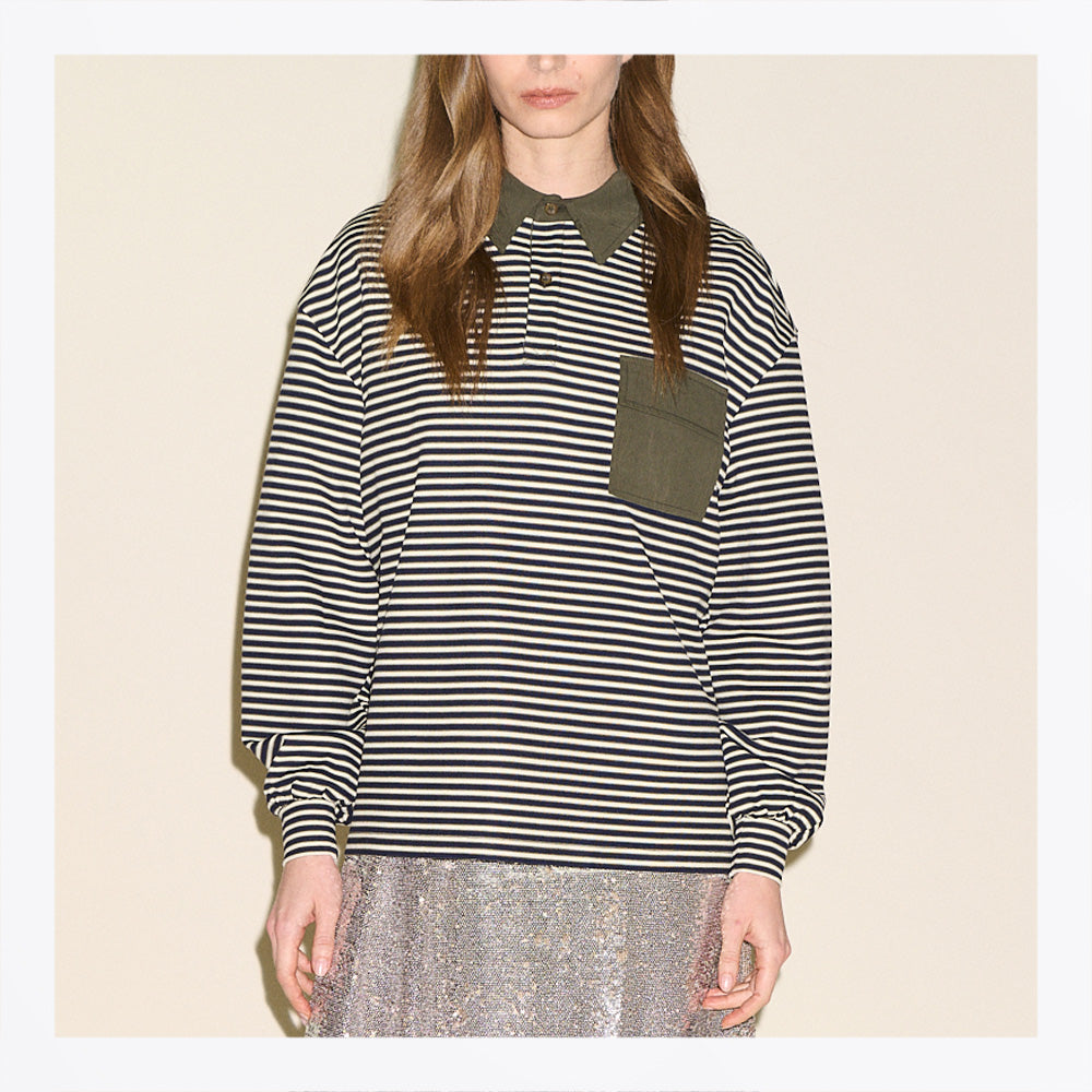 SAMDI Bianca Stripe Rugby - Olive