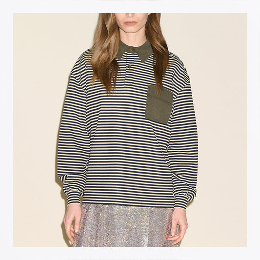 Bianca Stripe Rugby - Olive