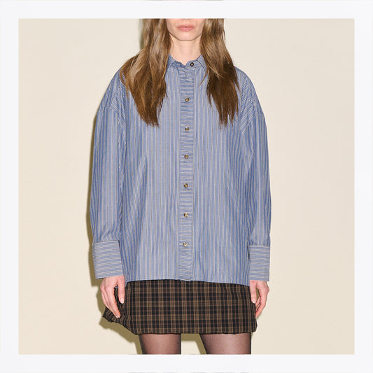 Bronx Stripe And Sequin Shirt - Navy Blue