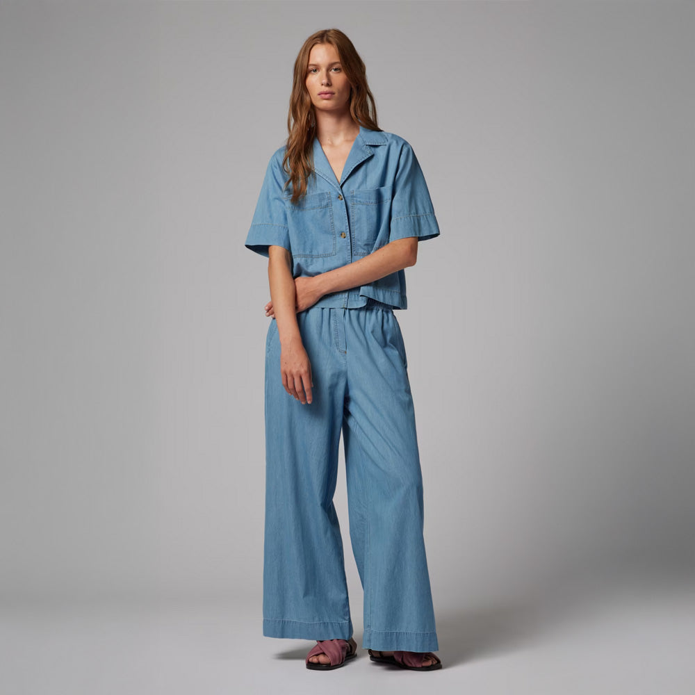 Chambray Short Sleeve Shirt - Blue