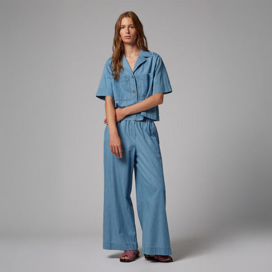 Chambray Short Sleeve Shirt - Blue