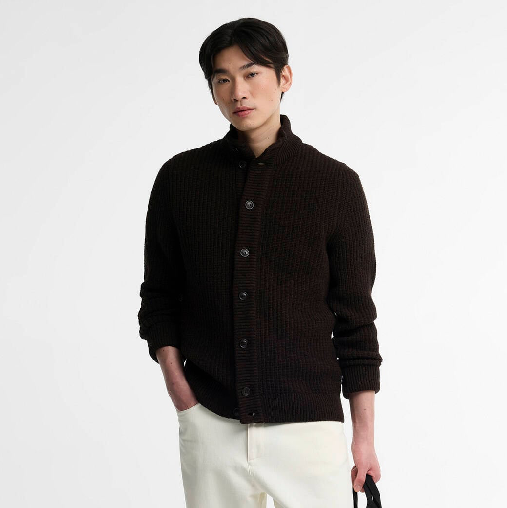 Mordale Knitted Button Through - Dark Brown