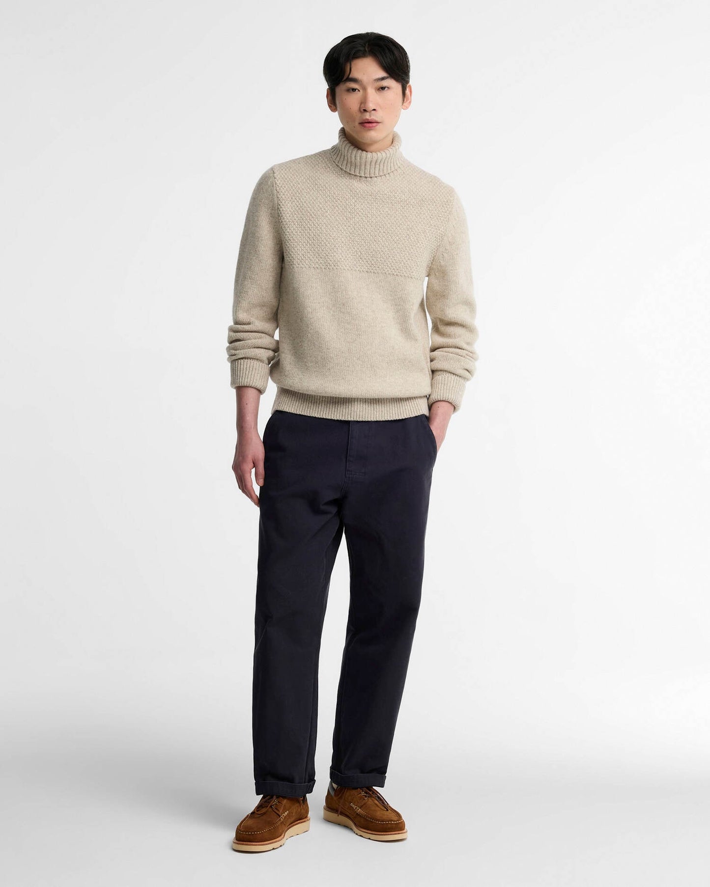 Northcliffe Submariner Rollneck Jumper - Fog