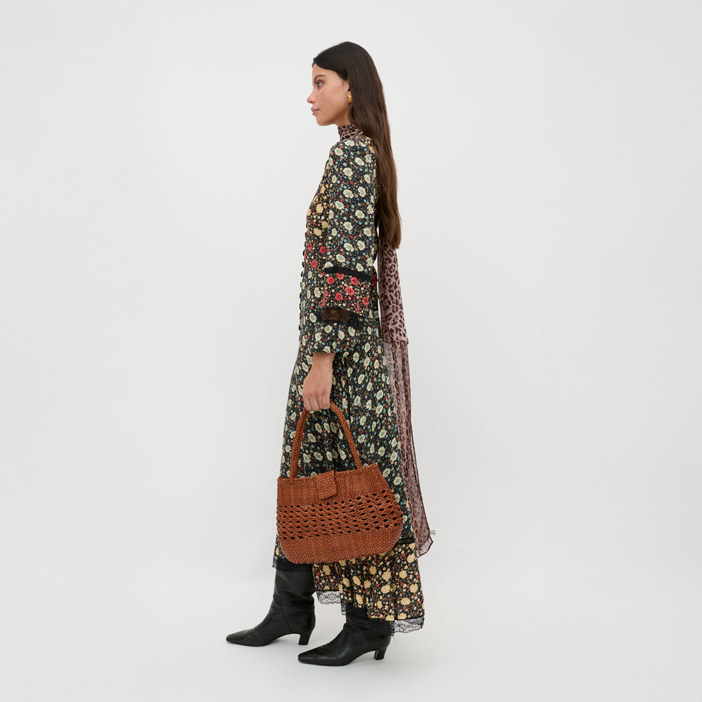 Raven Midi Dress - Eva Floral Mix Black