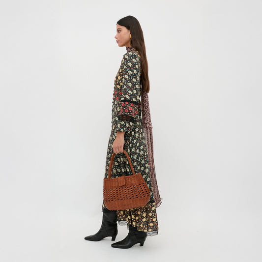 Raven Midi Dress - Eva Floral Mix Black