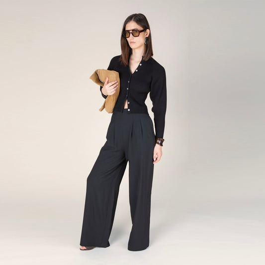 Nellie High Waist Trouser - Black