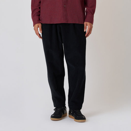 Pleated Track Pant Cat Cord - Black