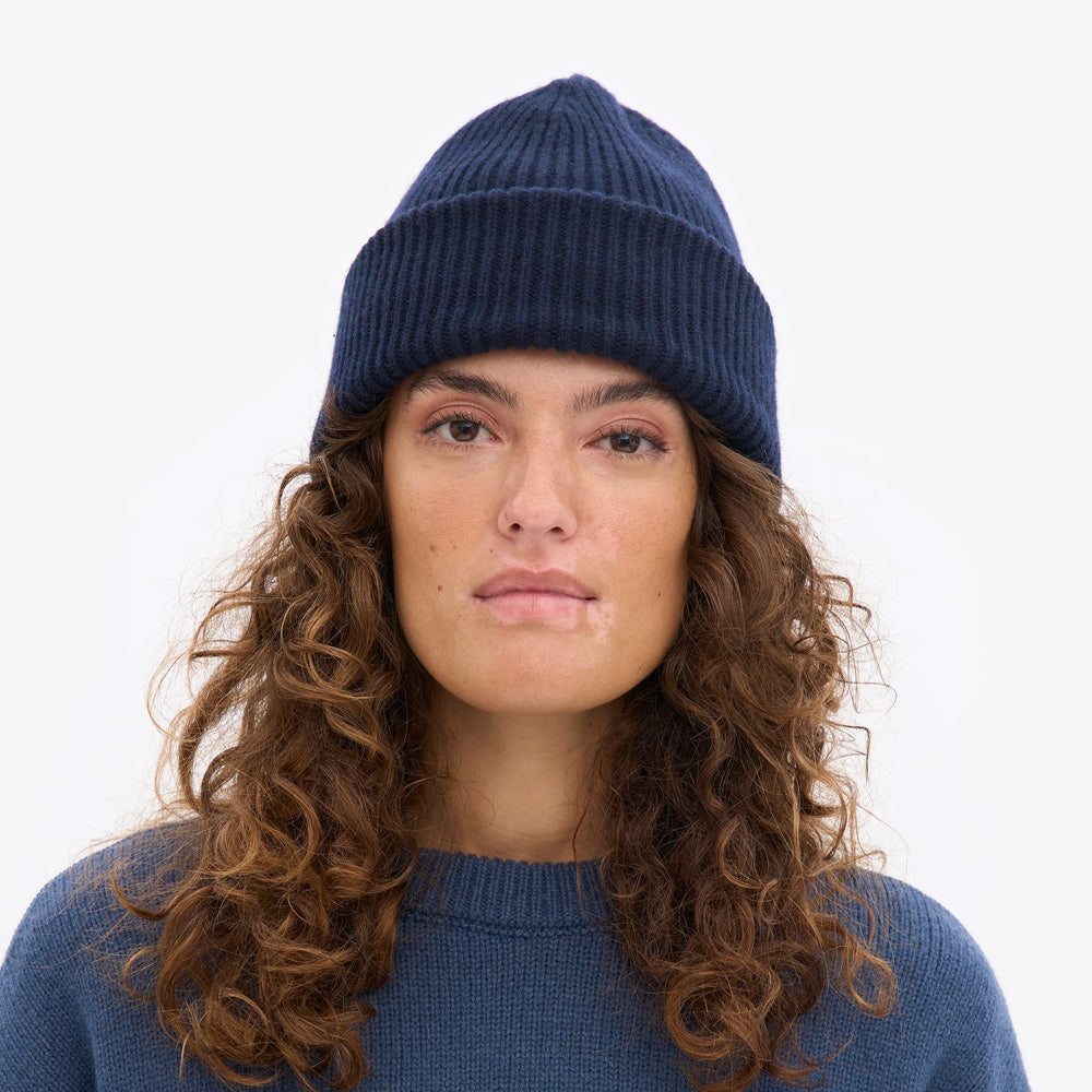 Merino Wool Hat - Navy Blue