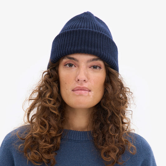 Merino Wool Hat - Navy Blue