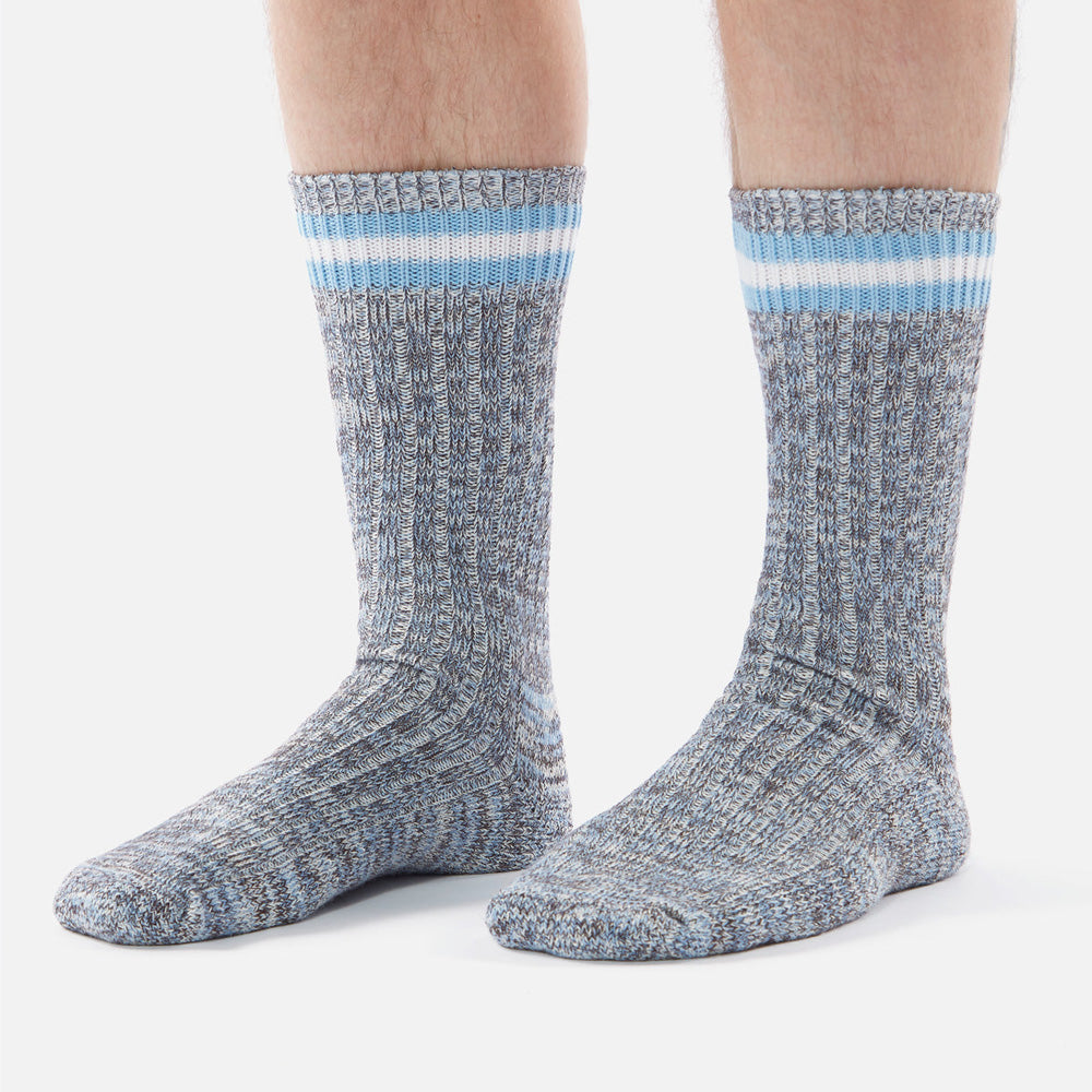 Everyday Stripe Sock - Cornish Blue