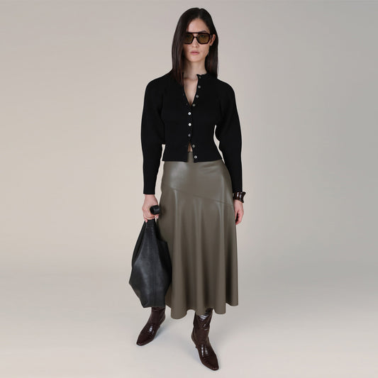 Rana Fit and Flare Skirt - Taupe