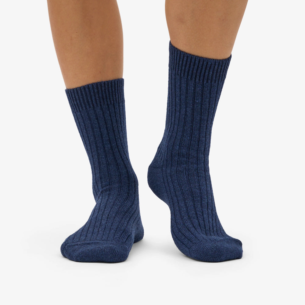 Merino Wool Blend Socks - Marine Blue