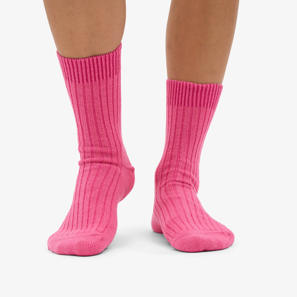 Merino Wool Blend Socks - Bubblegum Pink