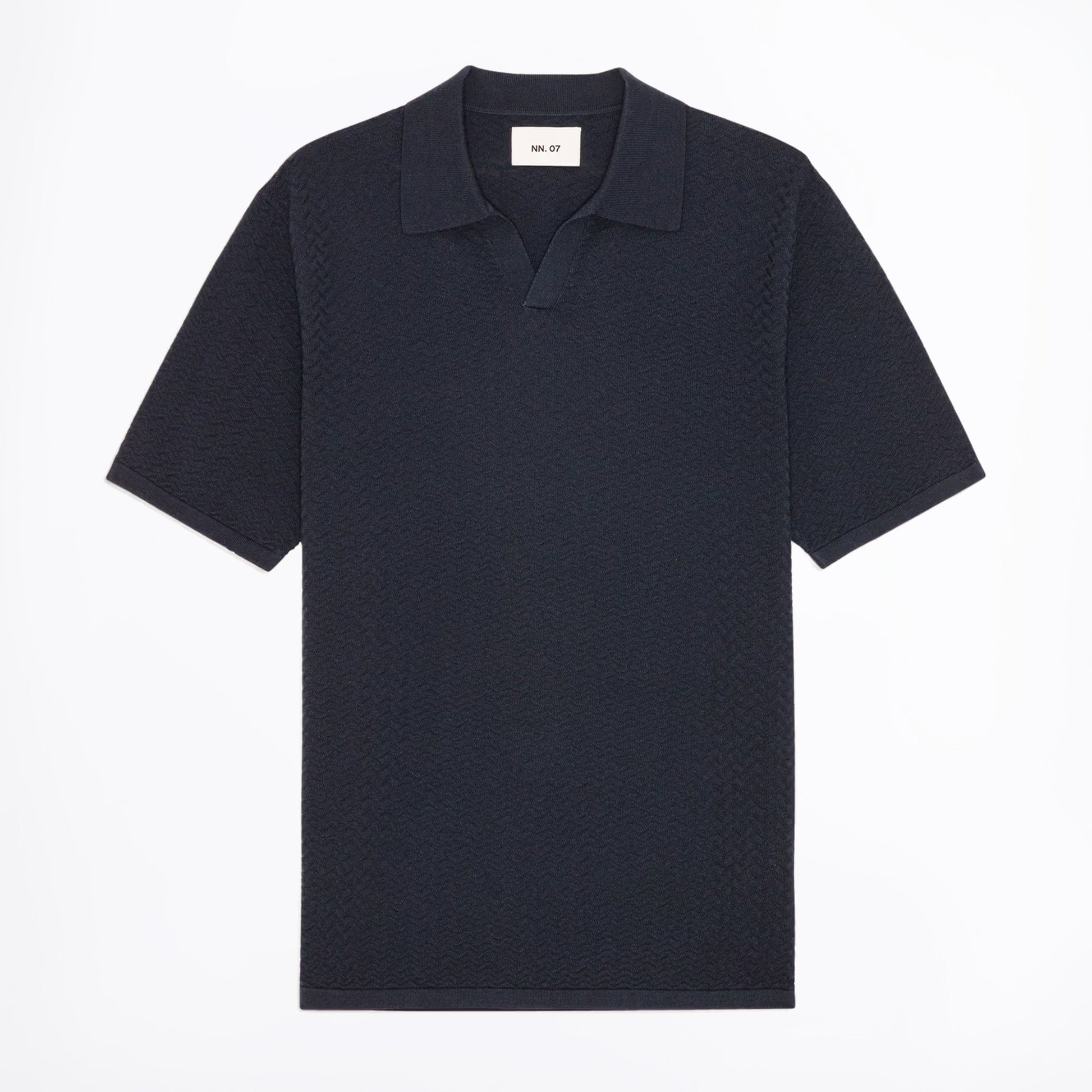 NN07 Paul Textured Stitch Polo - Navy Blue