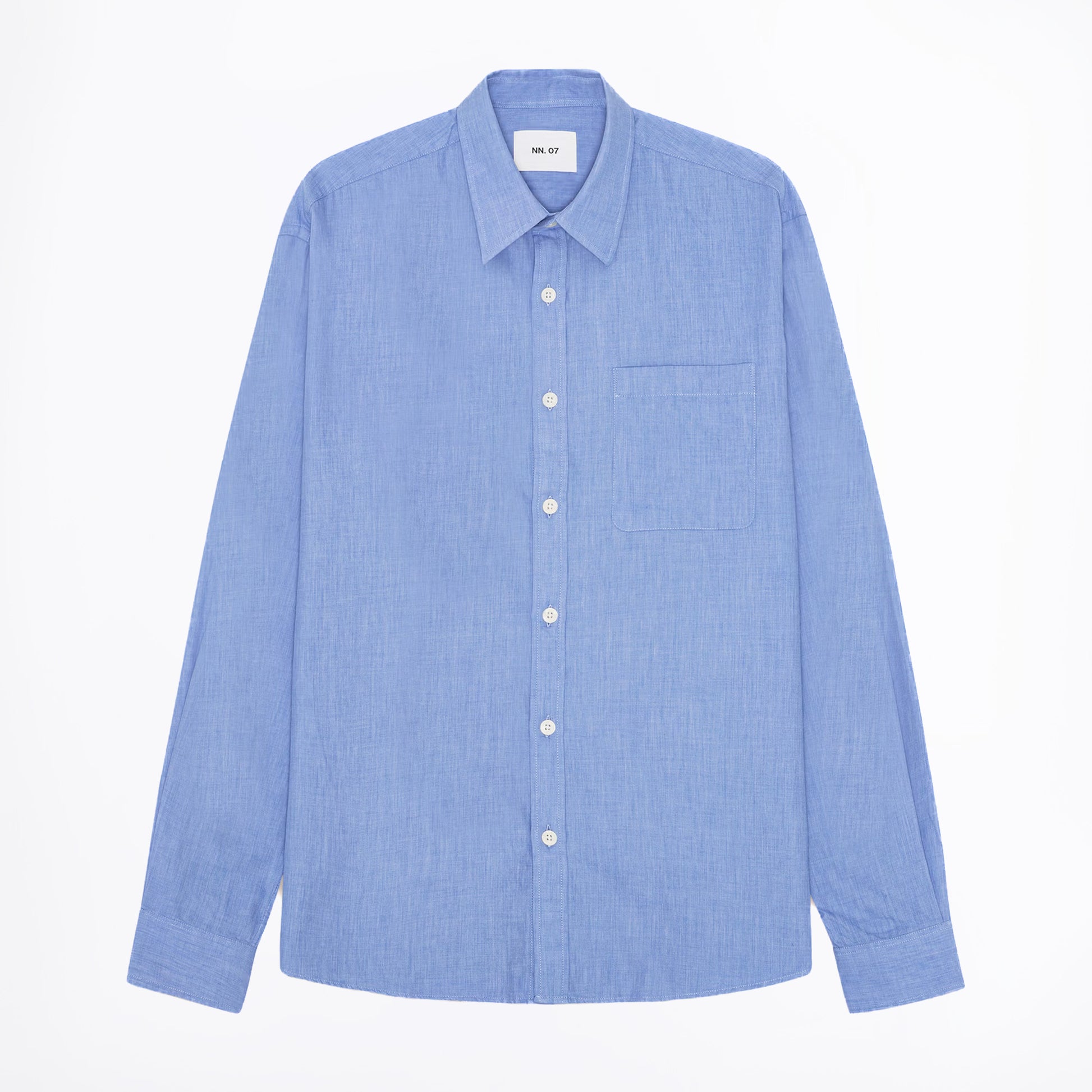 NN07 Deon - Chambray Shirt - Blue Quartz