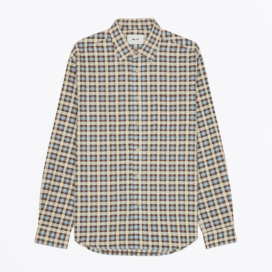 Deon - Leno Weave shirt -  Blue Check