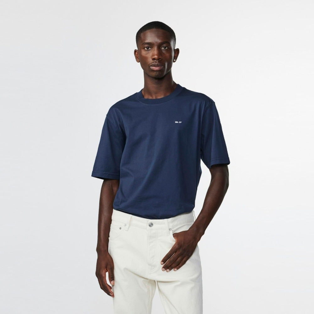 - Adam Casual Pima Tee - Navy Blue