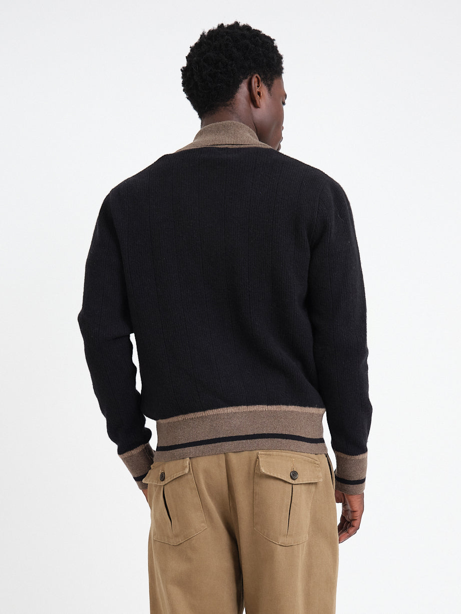 Oliver Britten Knitted Cardigan Colvin - Black