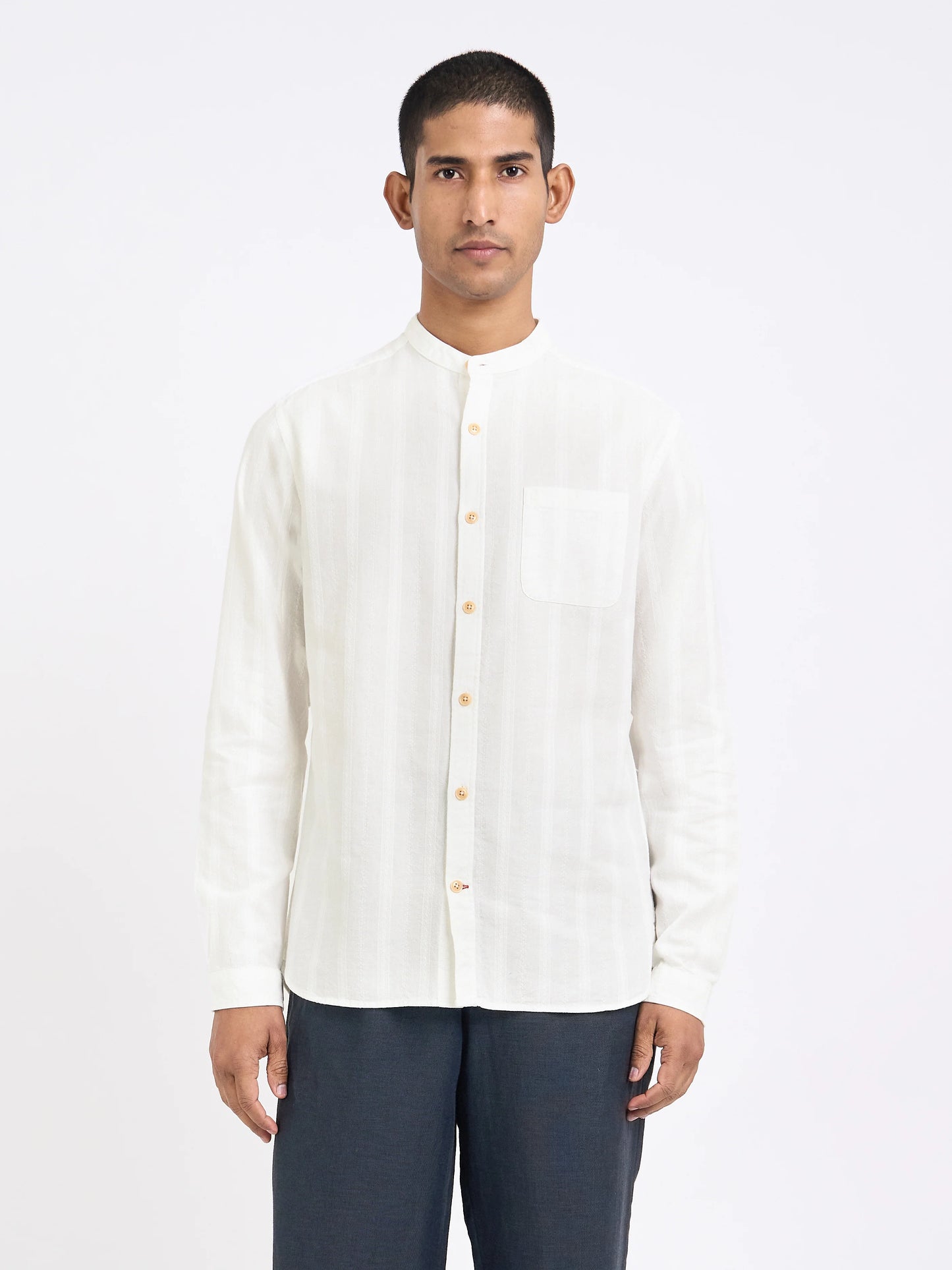 Grandad Shirt Davey - White