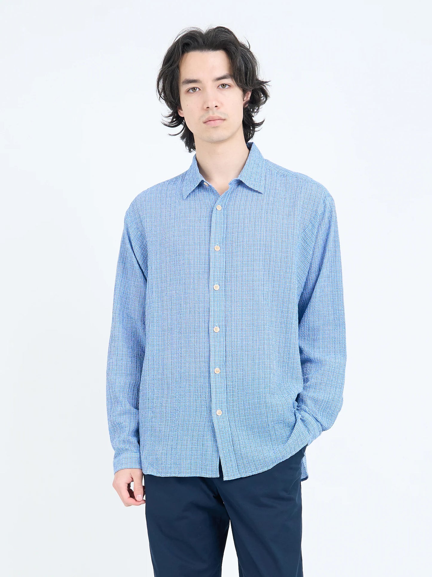 Garrison Long Sleeve Shirt (Loose Fit) Byrne - Blue