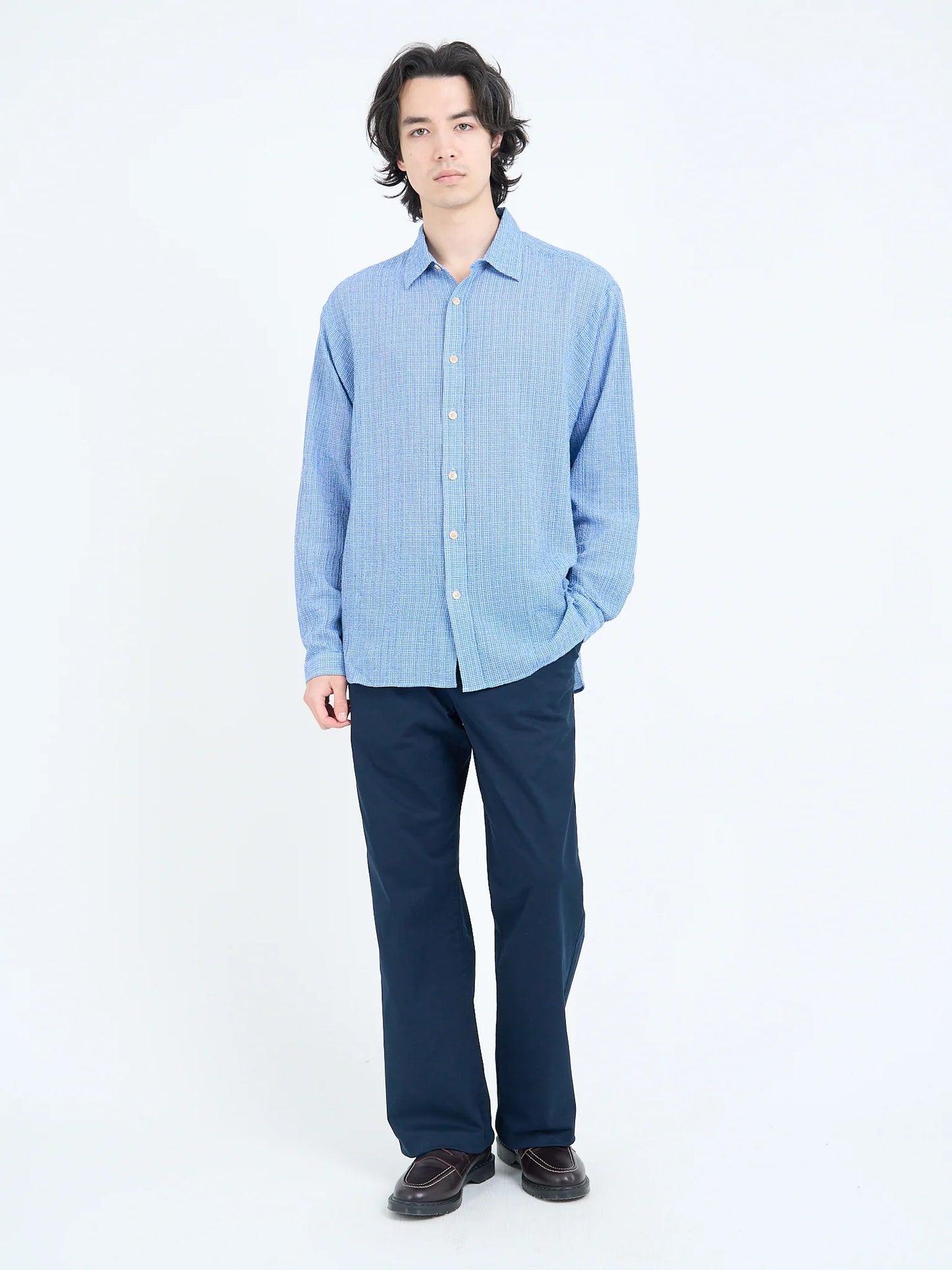 Garrison Long Sleeve Shirt (Loose Fit) Byrne - Blue