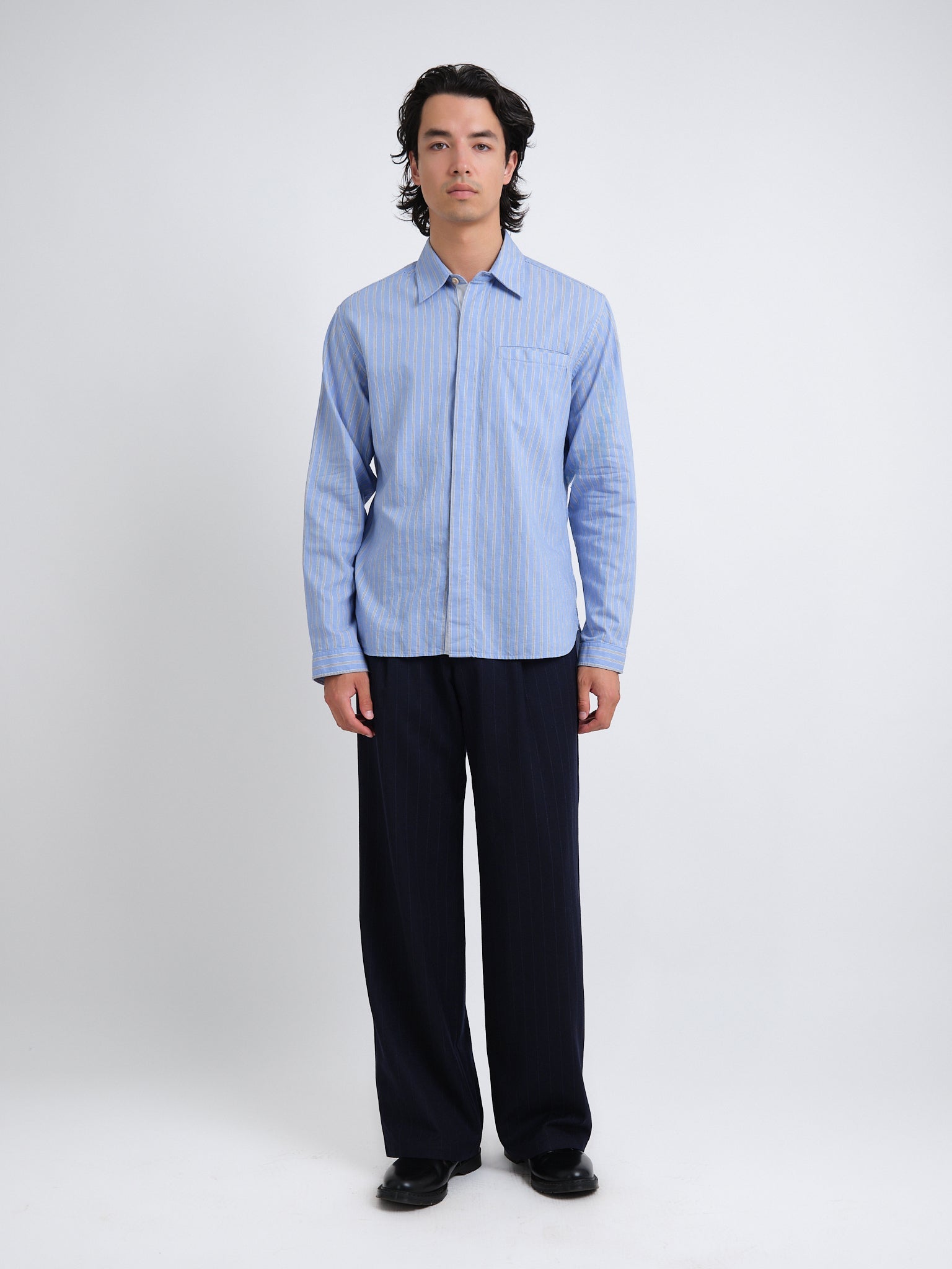 Oliver Mulvey Stripe Shirt Annette - Blue