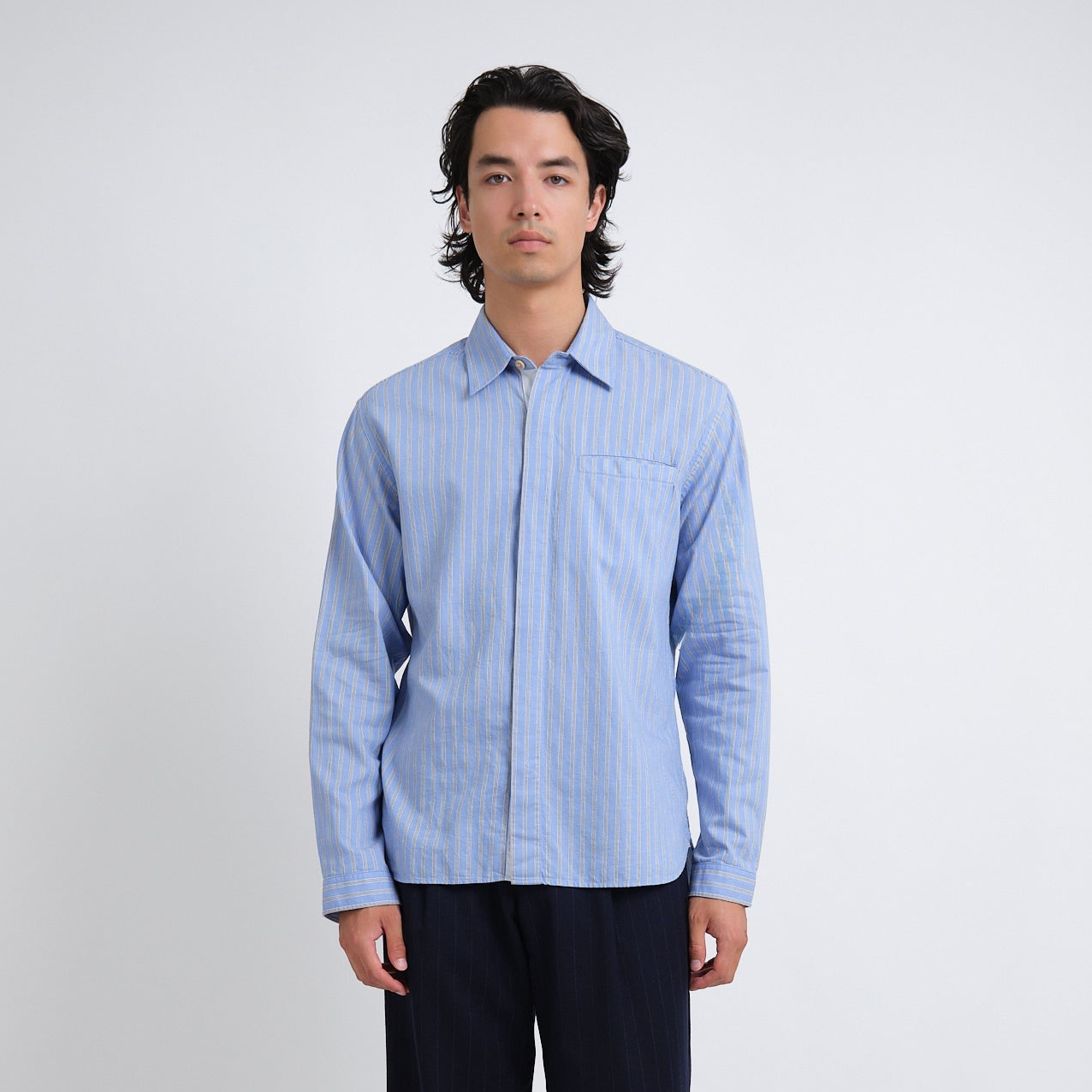 Oliver Mulvey Stripe Shirt Annette - Blue