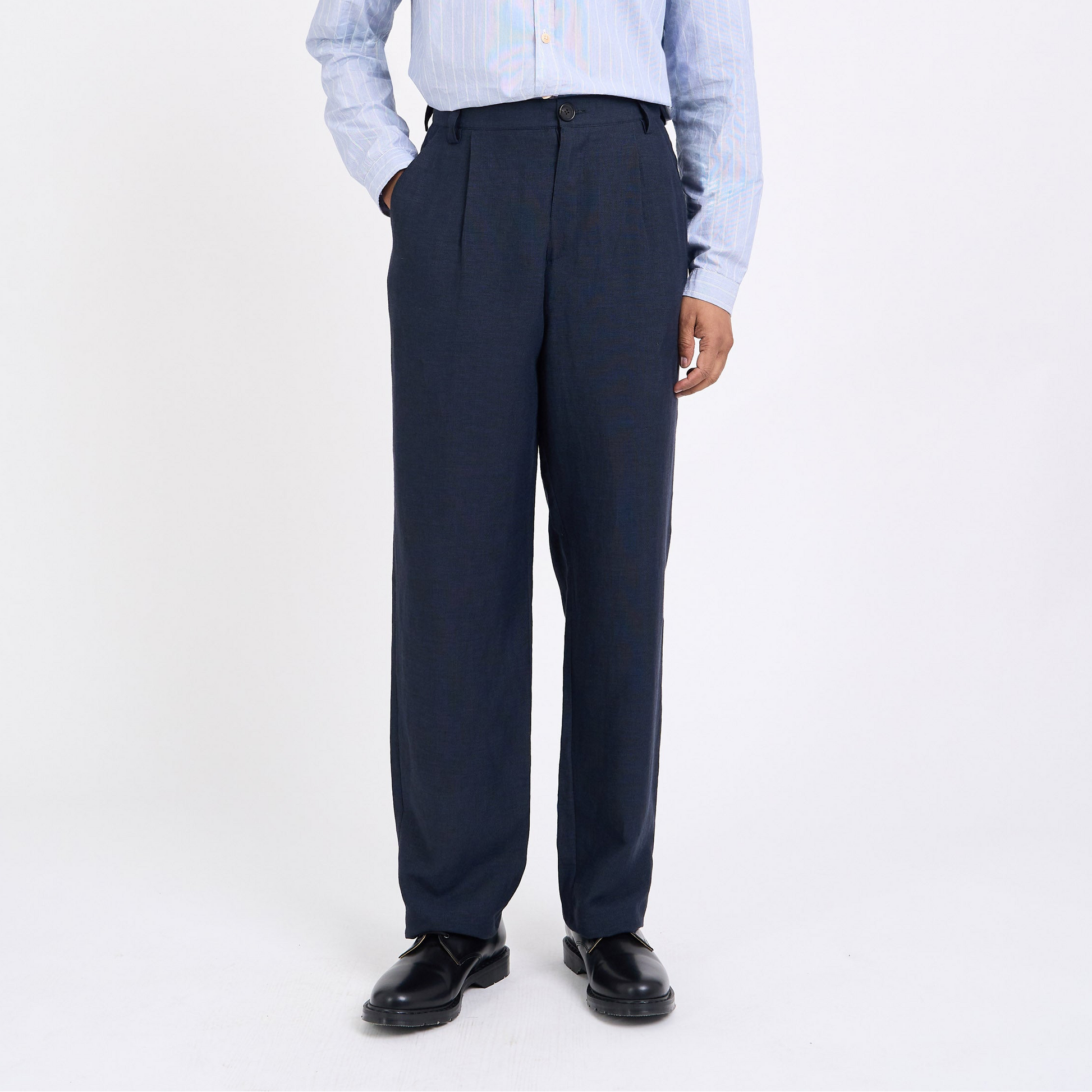 Oliver Morton Pleated Trousers Silman - Navy
