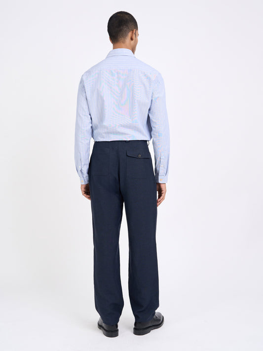 Morton Pleated Trousers Silman - Navy