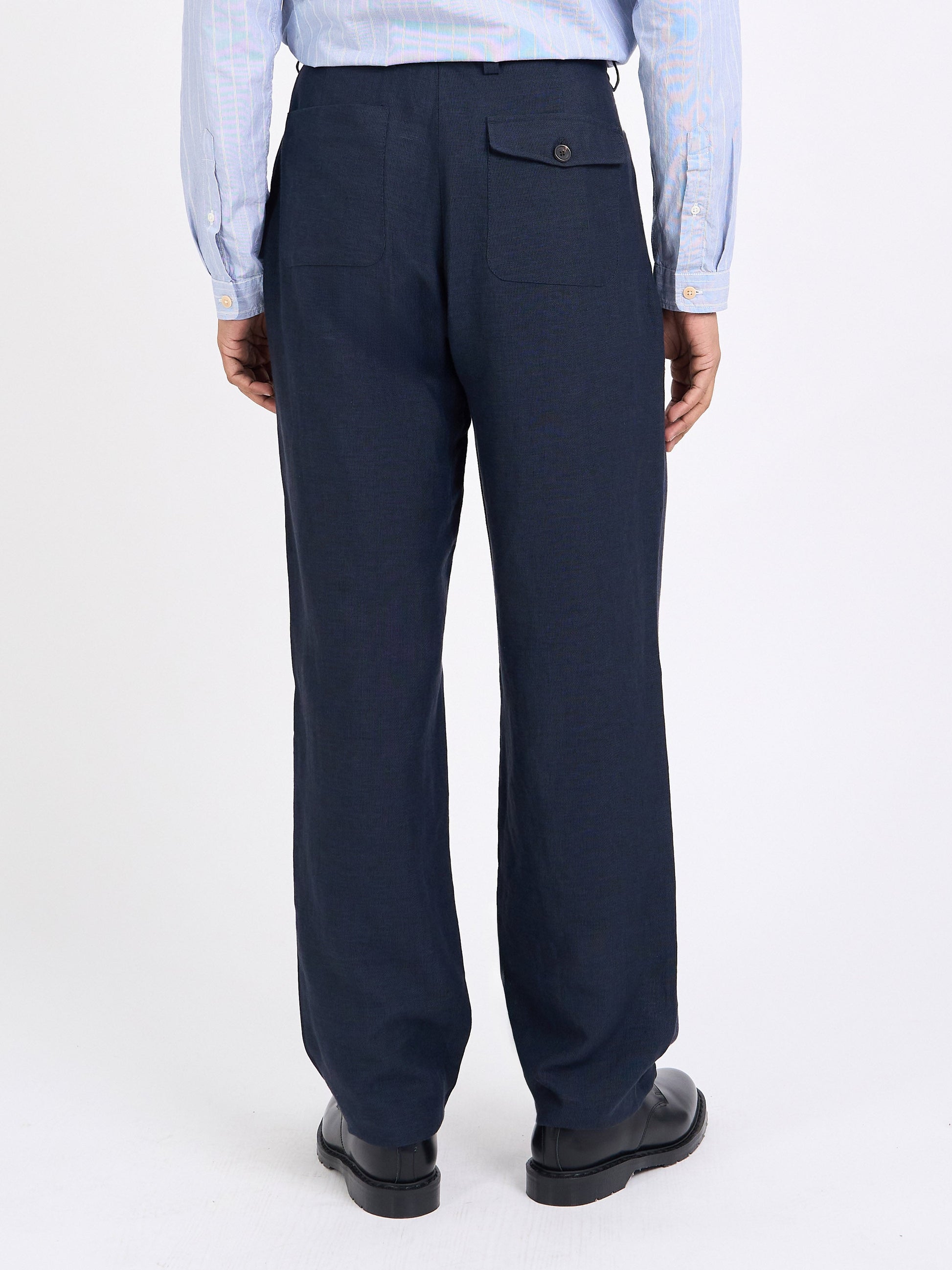Oliver Morton Pleated Trousers Silman - Navy