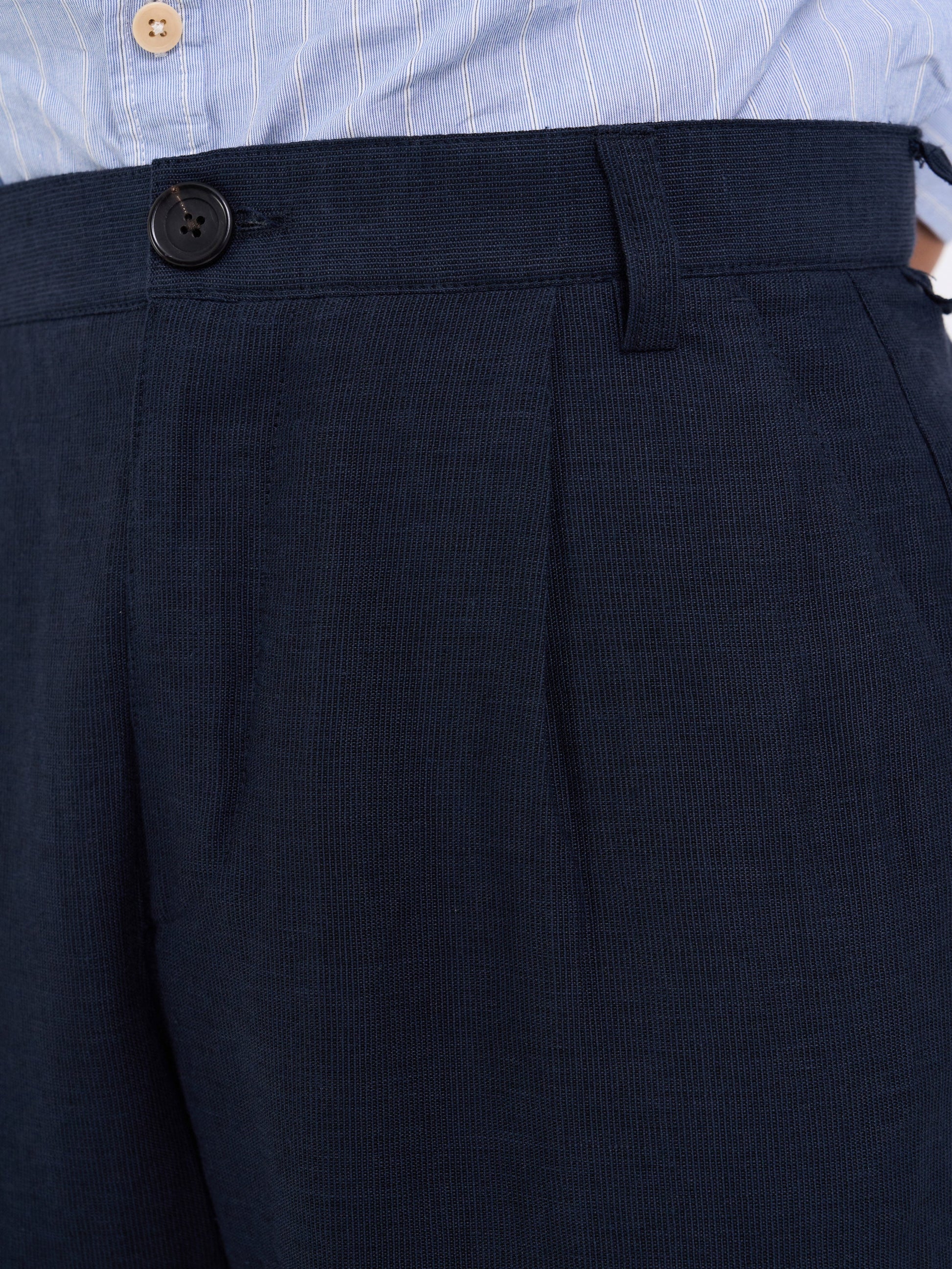Oliver Morton Pleated Trousers Silman - Navy