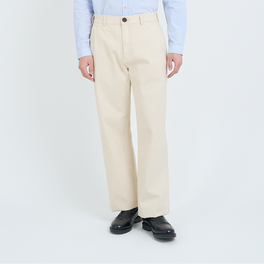 Straight Leg Utility Trousers Marin Twill - Ecru