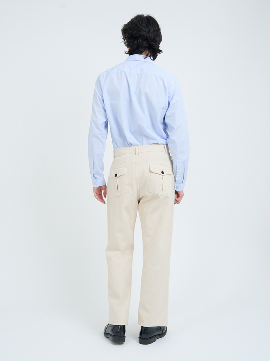 Straight Leg Utility Trousers Marin Twill - Ecru
