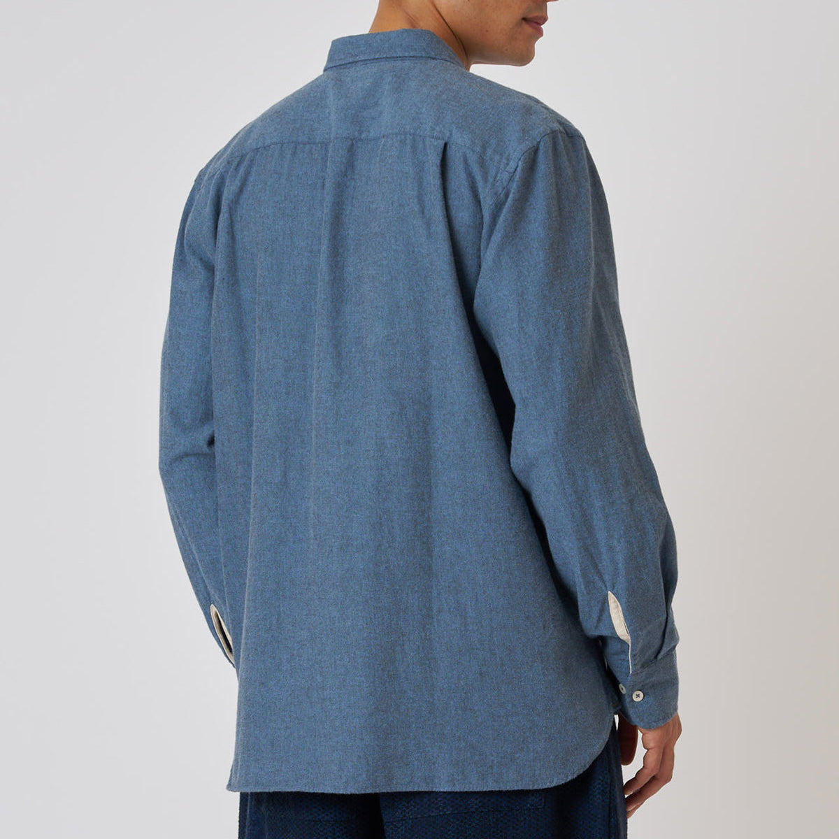 Square Pocket Shirt Brushed Marl Twill - Blue