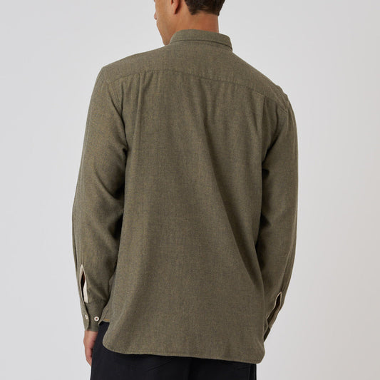 Square Pocket Shirt Brushed Twill Marl - Mustard