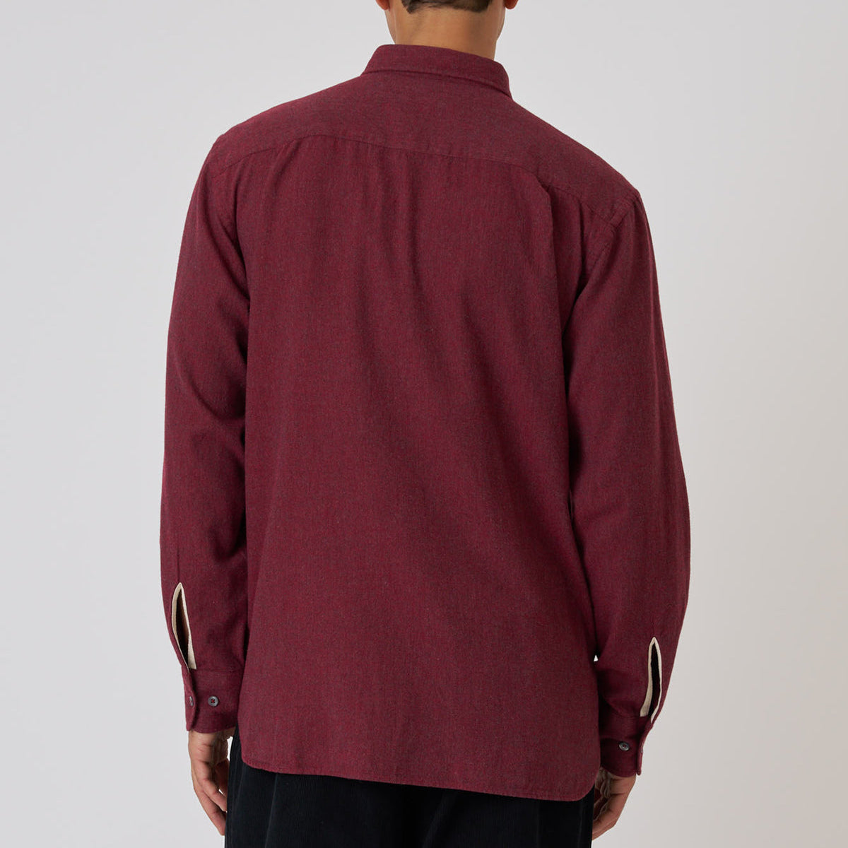 Square Pocket Shirt Brushed Marl Twill - Red