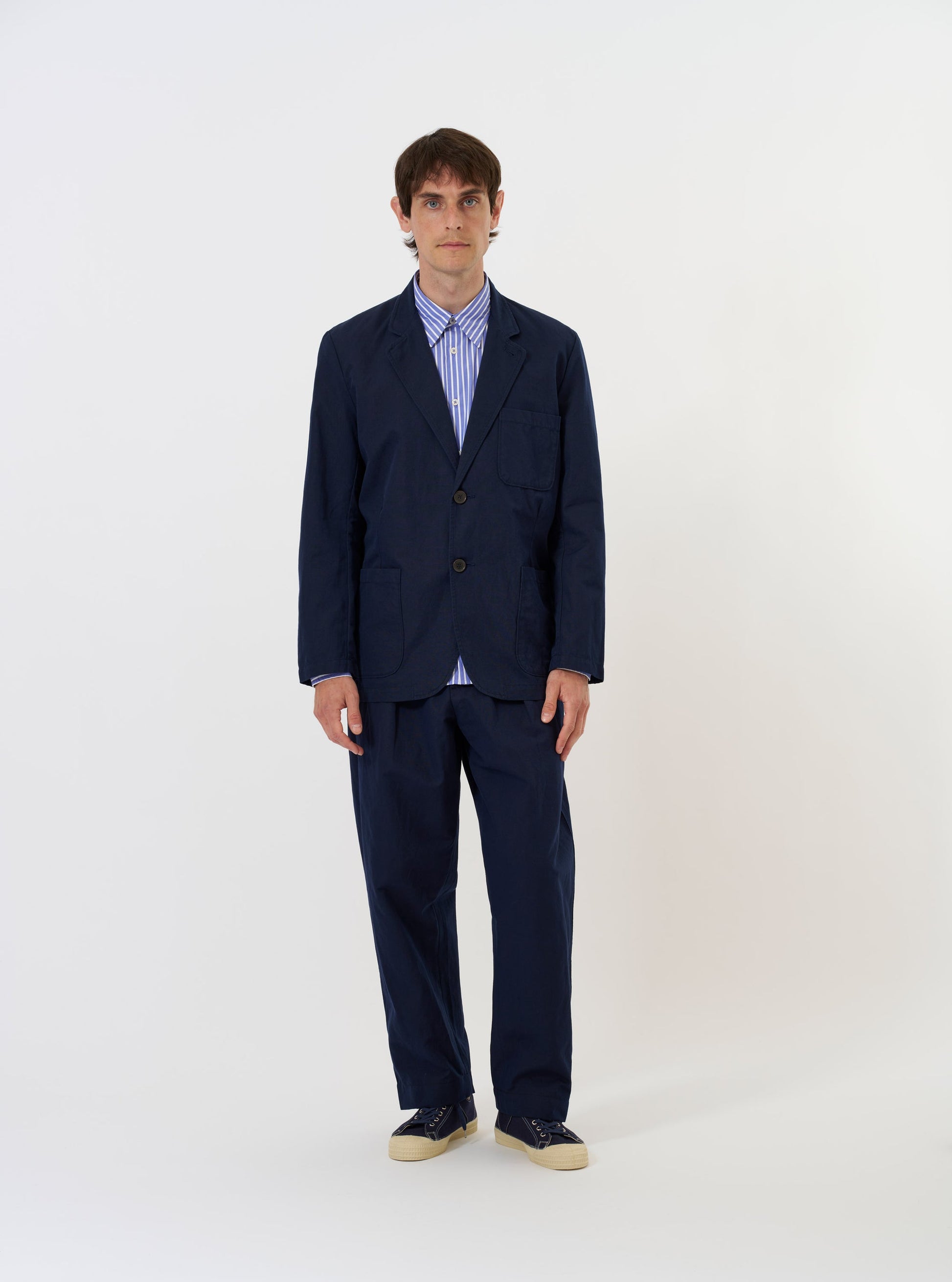 Universal Linen Slub Weave Two Button Jacket - Navy