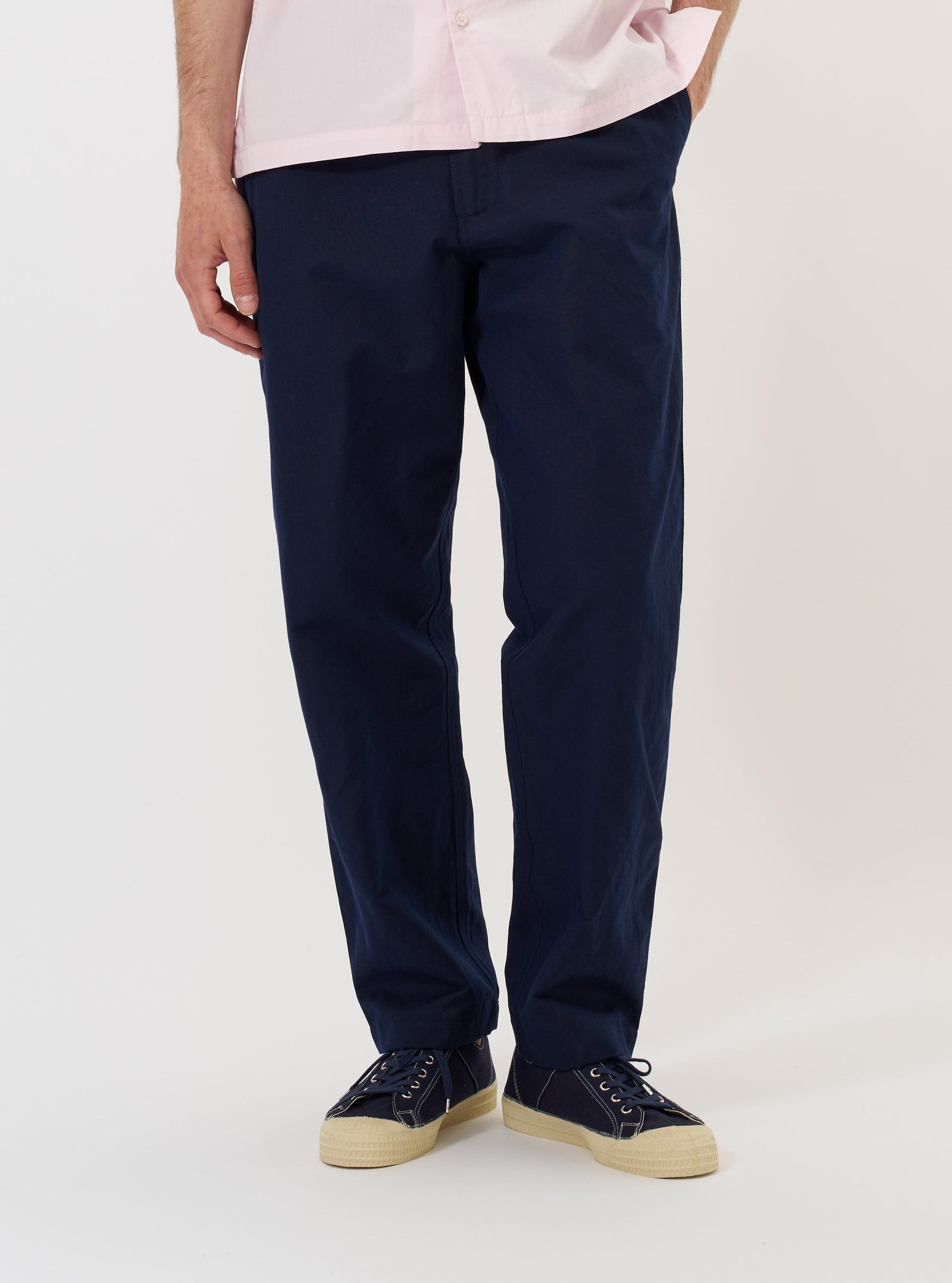Universal Linen Slub Weave Dizzy Trouser - Navy