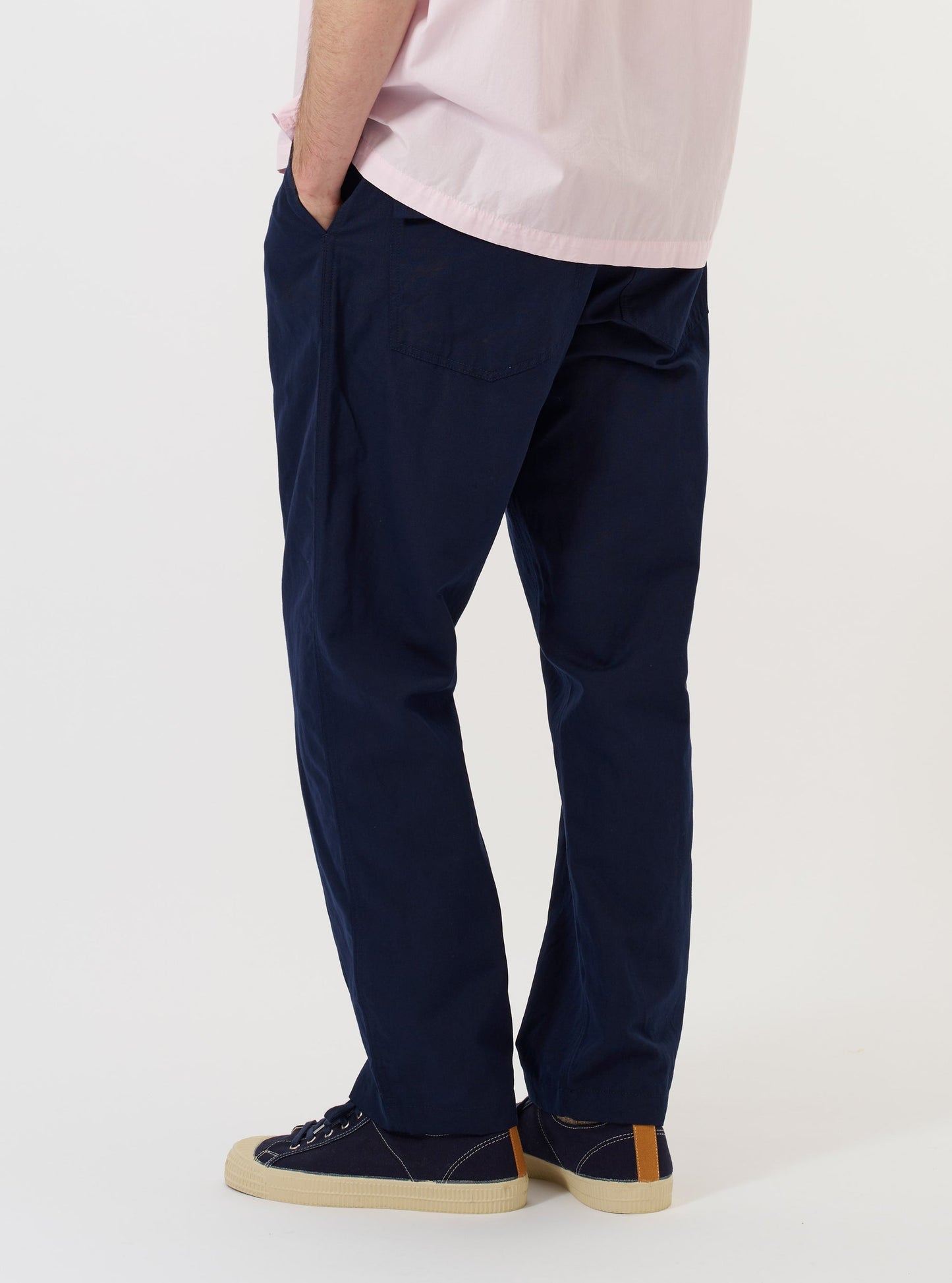 Linen Slub Weave Dizzy Trouser - Navy