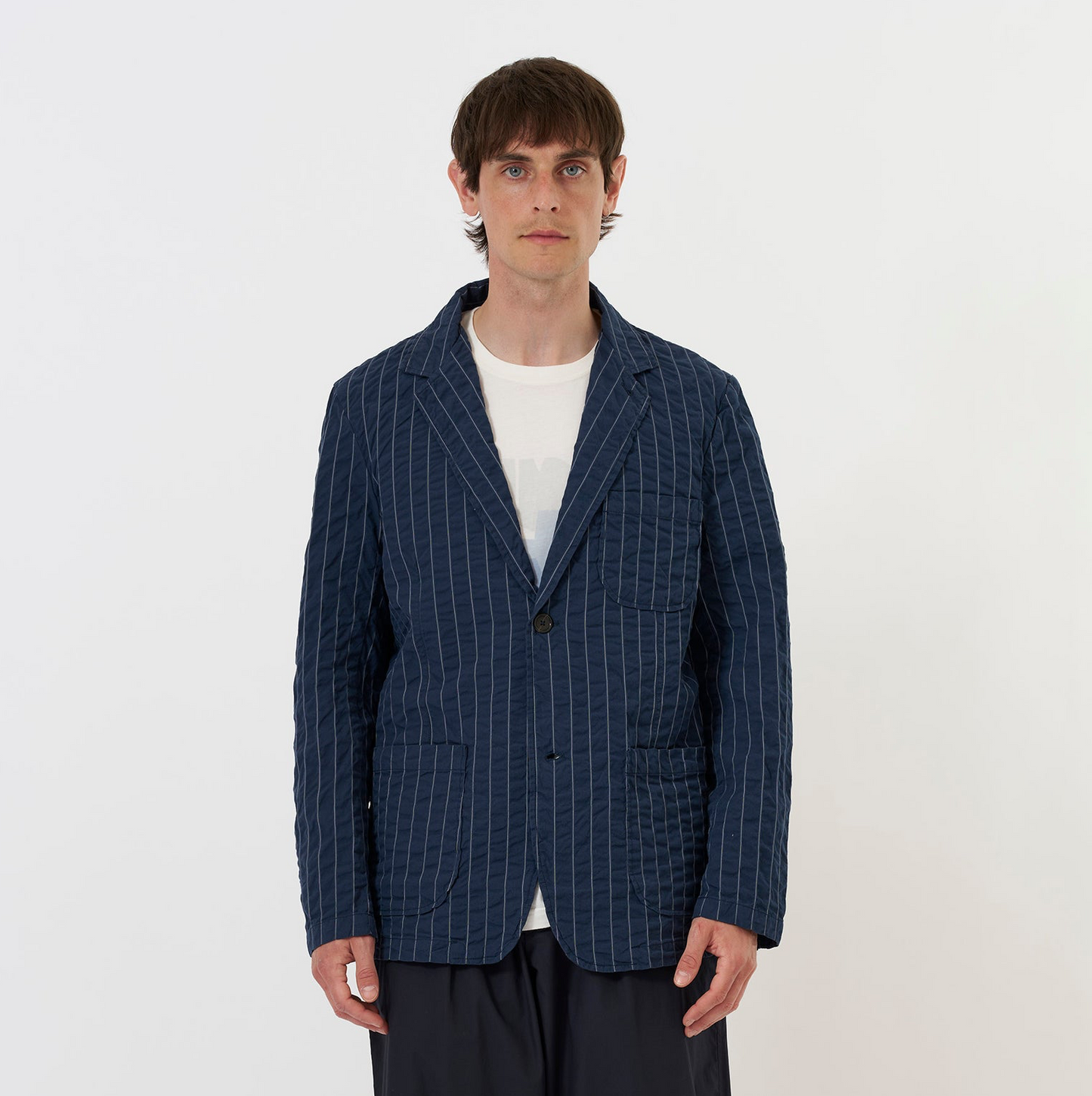 Chester Stripe Two Button Jacket - Navy