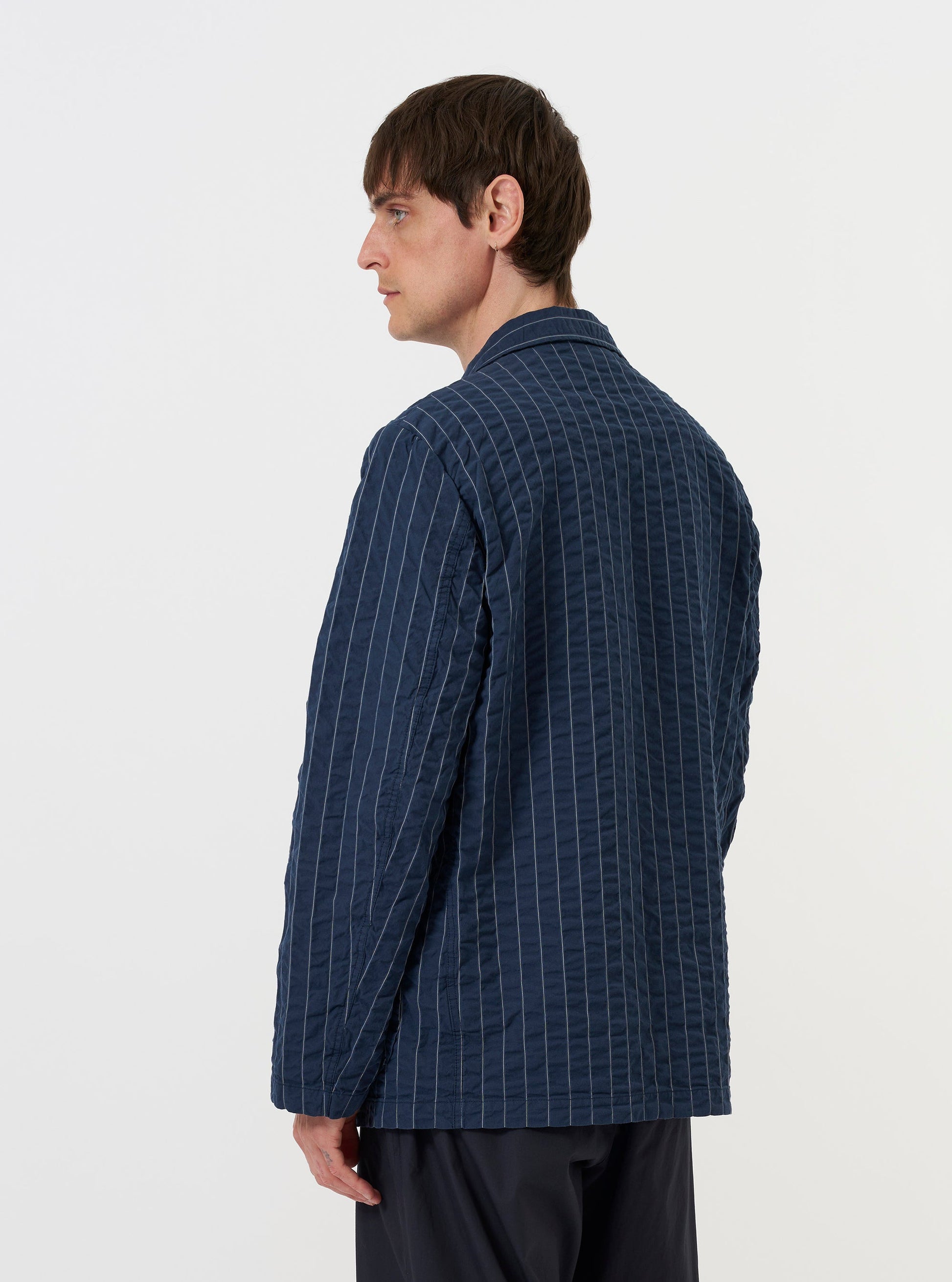Universal Chester Stripe Two Button Jacket - Navy