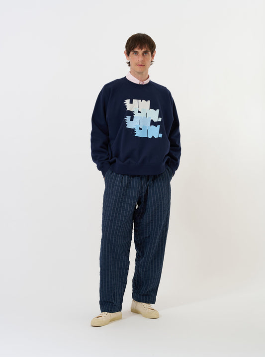 Brush Back Sweat FM Raglan Sweatshirt - Navy