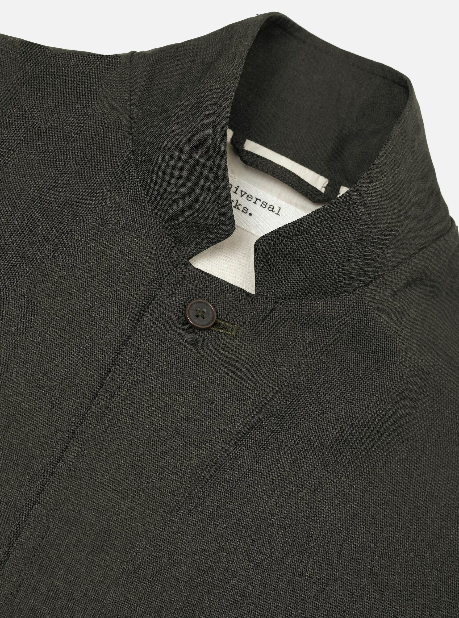 Universal Tropical Suiting Two Button Jacket - Olive Marl