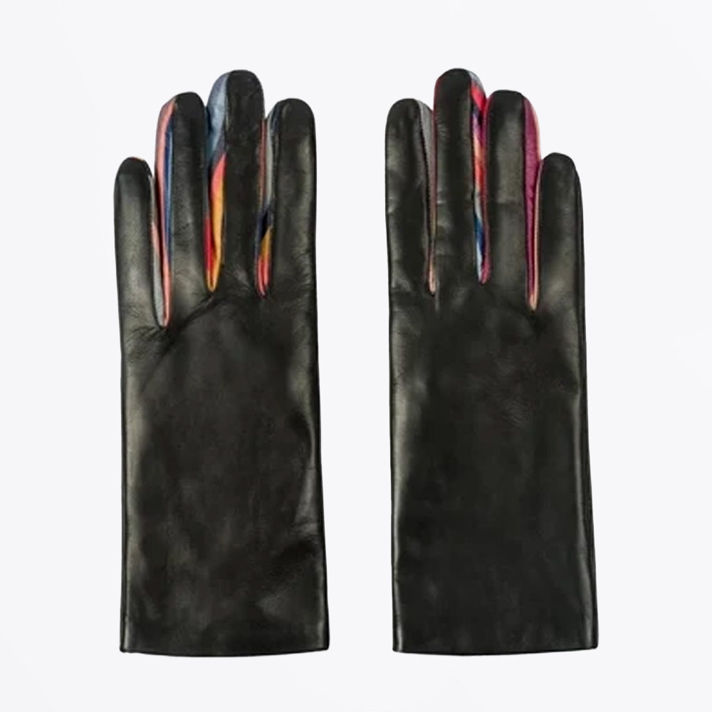 Concertina Swirl Leather Glove - Black
