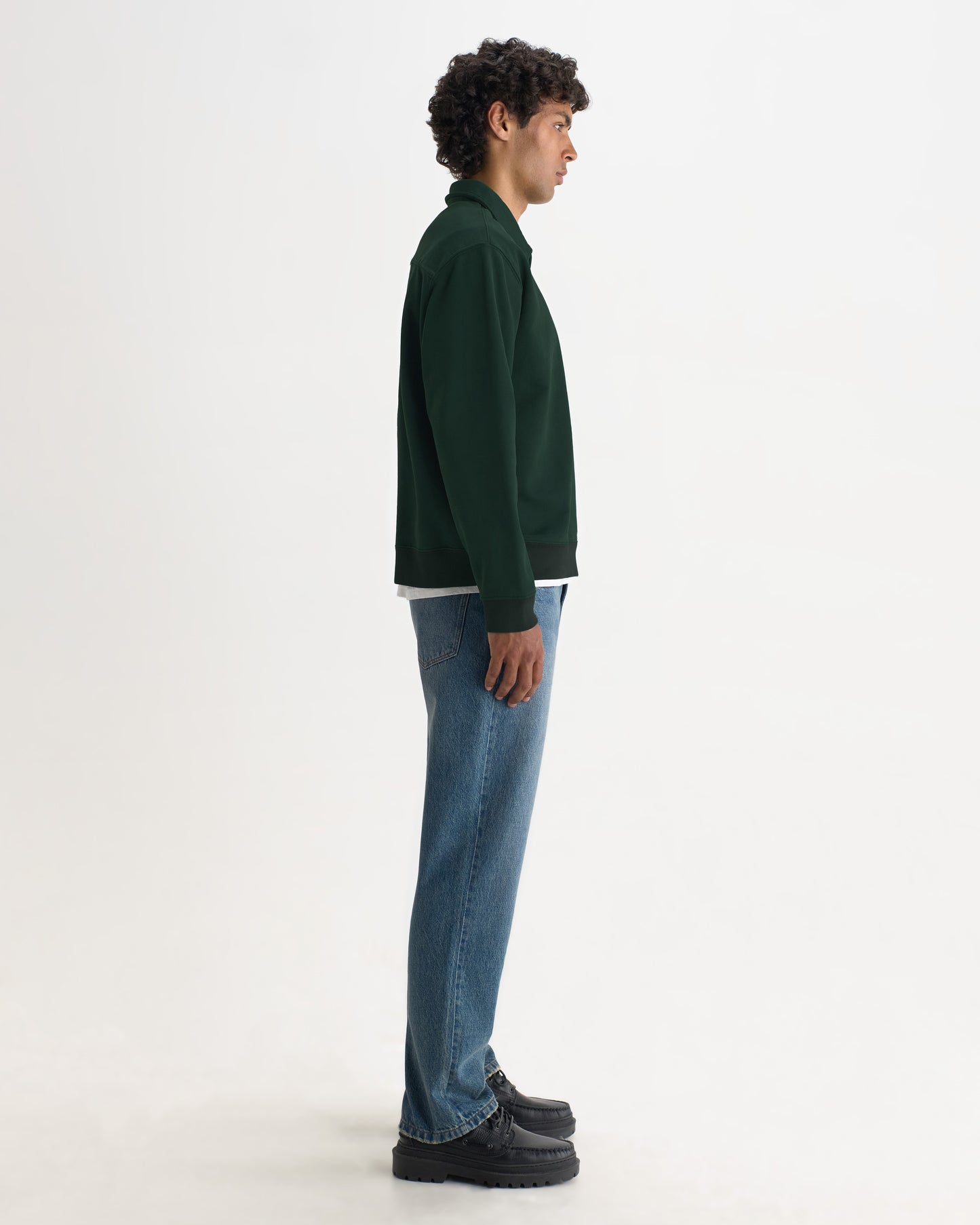 Reeve Quarter Zip Sweatshirt - Washed Green